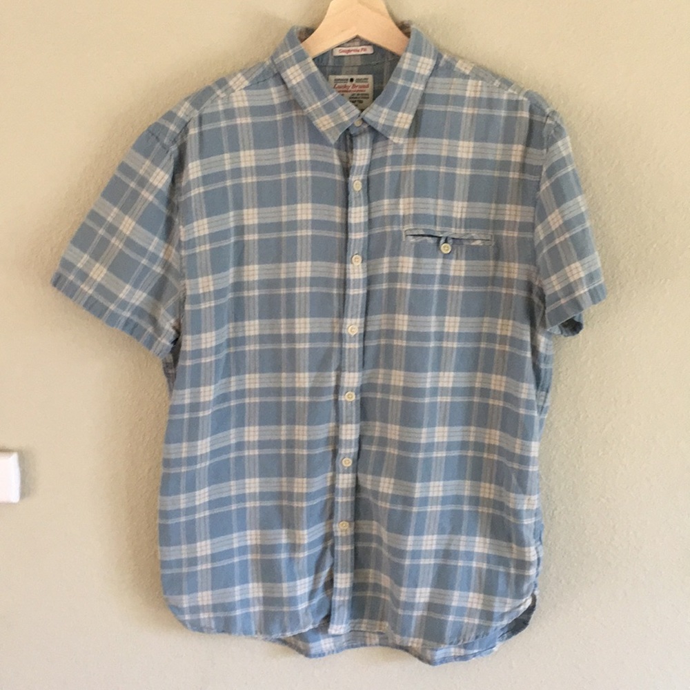 Lucky Brand Short Sleeve Button Down L
